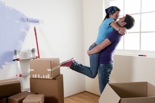 Local removal van loading items for a Putney move