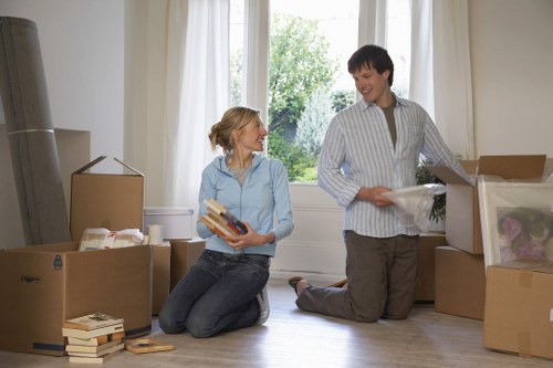 Putney removals service preparing furniture and boxes for transport