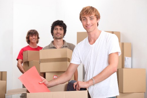 Loading furniture into a moving truck in Putney